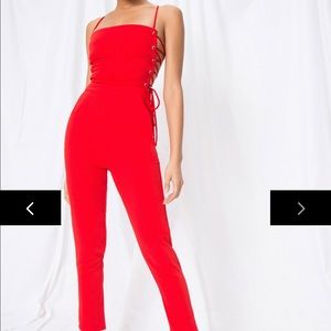 by the way. Red jumpsuit